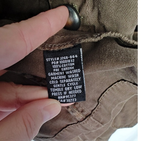 Sanctuary Clothing Military Style Jacket Brown Green Utility Belted Ruffle S M - Picture 9 of 9